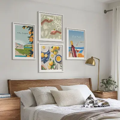 Wanddeko-Set mit italienischem Zitronenmotiv aus Capri