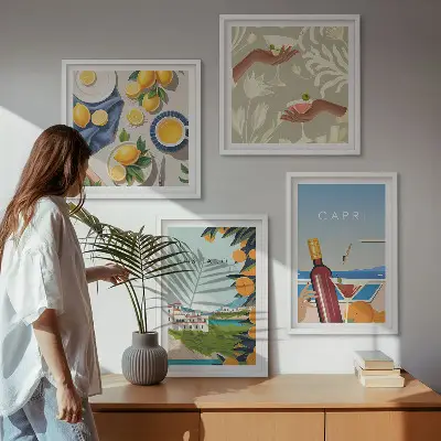 Wanddeko-Set mit italienischem Zitronenmotiv aus Capri