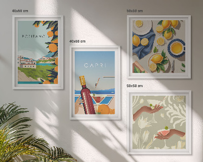 Wanddeko-set Italienische Zitronenurlaube Capri