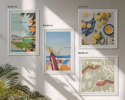 Wanddeko-Set mit italienischem Zitronenmotiv aus Capri