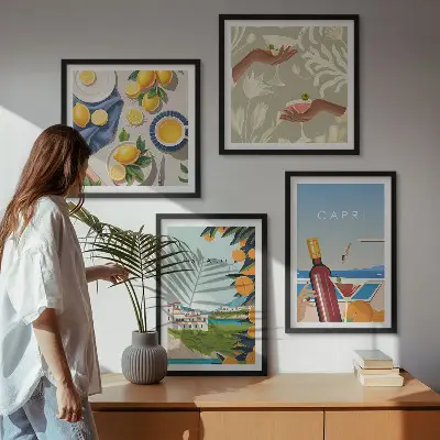 Wanddeko-Set mit italienischem Zitronenmotiv aus Capri