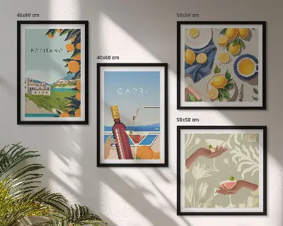 Wanddeko-Set mit italienischem Zitronenmotiv aus Capri