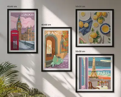 Wanddeko-Set Stadtansichten von Paris und London in Frankreich