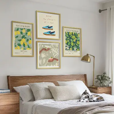 Italienisches Poster mit Fruchtmotiven als gerahmtes Polyptychon