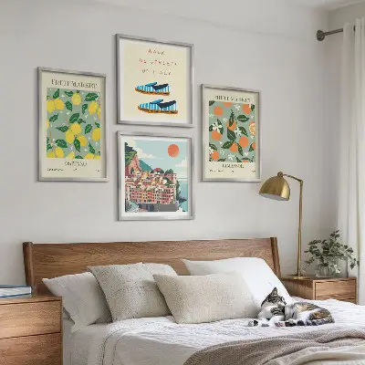 Wanddeko-Set mit Fruchtmotiven im italienischen Stil