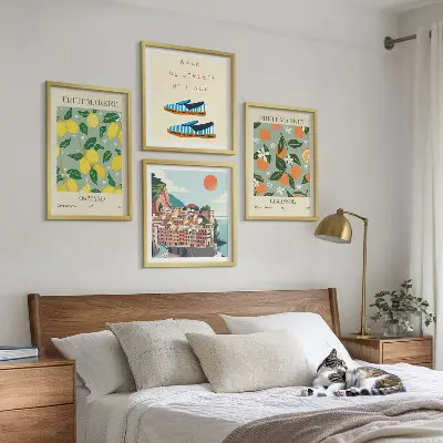 Wanddeko-Set mit Fruchtmotiven im italienischen Stil