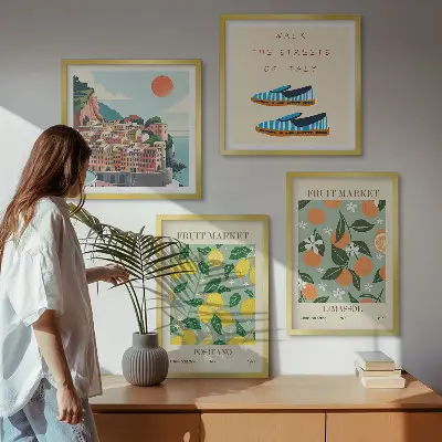 Wanddeko-Set mit Fruchtmotiven im italienischen Stil