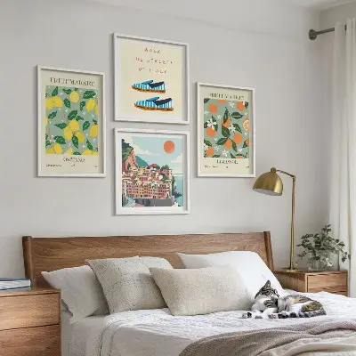 Wanddeko-Set mit Fruchtmotiven im italienischen Stil