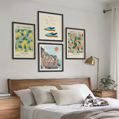 Wanddeko-Set mit Fruchtmotiven im italienischen Stil