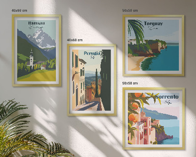 Wanddeko-set Berglandschaften und Städte