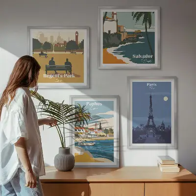 Architektur der Küstenstädte als gerahmtes Polyptychon