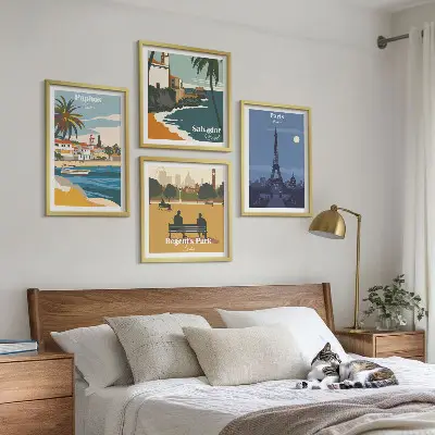 Architektur der Küstenstädte als gerahmtes Polyptychon