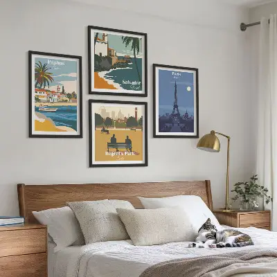 Architektur der Küstenstädte als gerahmtes Polyptychon