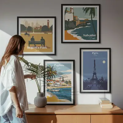 Architektur der Küstenstädte als gerahmtes Polyptychon