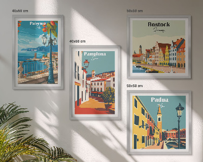 Wanddeko-set Retro-Stadtillustrationen