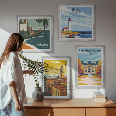 Wanddeko-set Blicke auf berühmte Orte am Meer