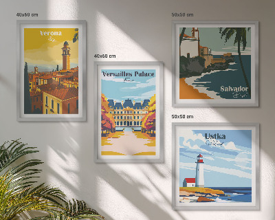 Wanddeko-set Blicke auf berühmte Orte am Meer
