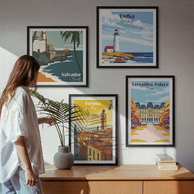 Wanddeko-set Blicke auf berühmte Orte am Meer