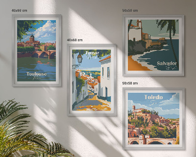 Wanddeko-set Retro-Stadtgrafiken