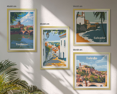 Wanddeko-set Retro-Stadtgrafiken