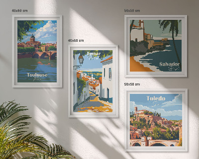 Wanddeko-set Retro-Stadtgrafiken
