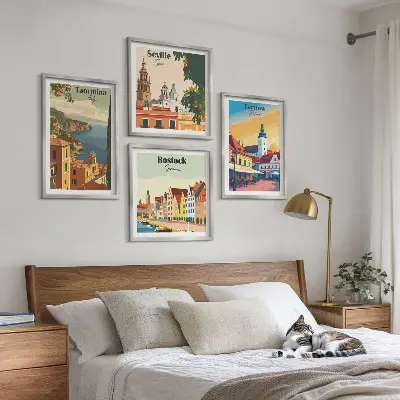 Architektur der Küstenstädte als gerahmtes Polyptychon