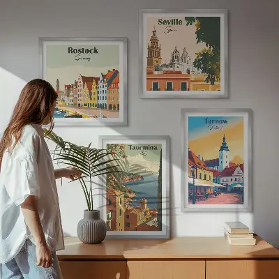 Architektur der Küstenstädte als gerahmtes Polyptychon