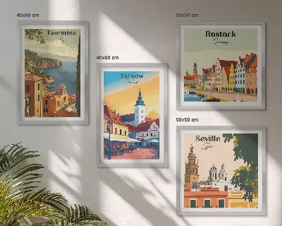 Architektur der Küstenstädte als gerahmtes Polyptychon