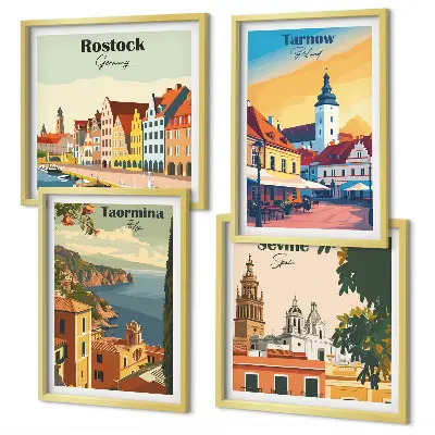 Architektur der Küstenstädte als gerahmtes Polyptychon