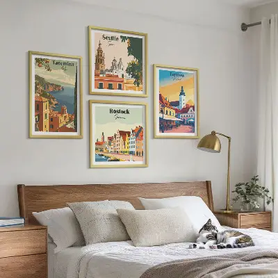 Architektur der Küstenstädte als gerahmtes Polyptychon