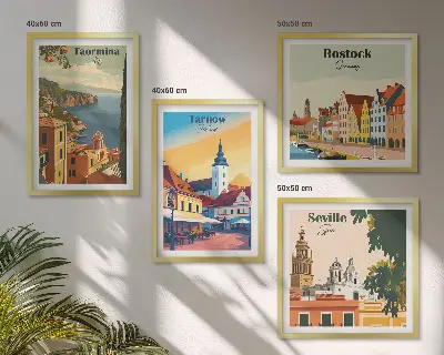 Architektur der Küstenstädte als gerahmtes Polyptychon