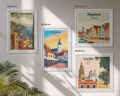 Architektur der Küstenstädte als gerahmtes Polyptychon