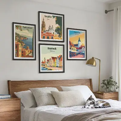 Architektur der Küstenstädte als gerahmtes Polyptychon