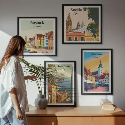 Architektur der Küstenstädte als gerahmtes Polyptychon
