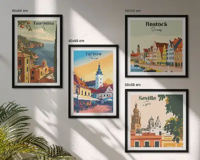 Architektur der Küstenstädte als gerahmtes Polyptychon