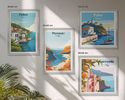 Wanddeko-set Retro-Landschaften im malerischen Stil