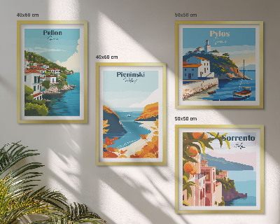 Wanddeko-set Retro-Landschaften im malerischen Stil