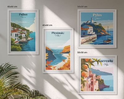 Wanddeko-set Retro-Landschaften im malerischen Stil