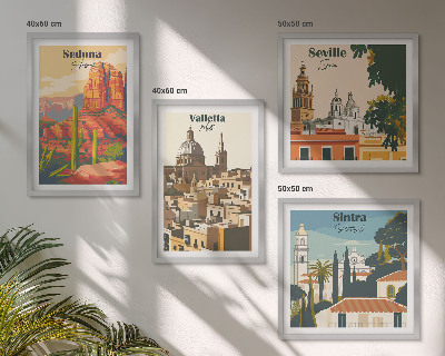 Wanddeko-set Retro-Stadtansichten Sedona Sintra