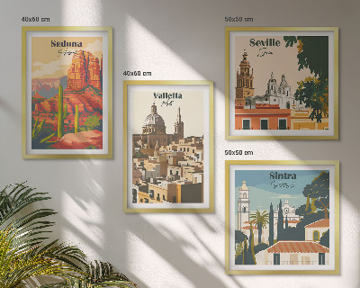 Wanddeko-set Retro-Stadtansichten Sedona Sintra