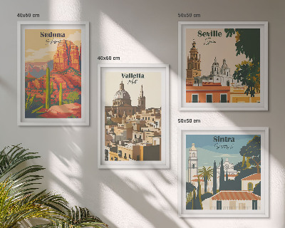 Wanddeko-set Retro-Stadtansichten Sedona Sintra