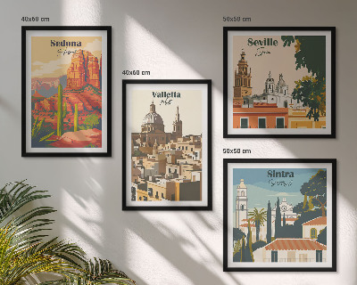 Wanddeko-set Retro-Stadtansichten Sedona Sintra