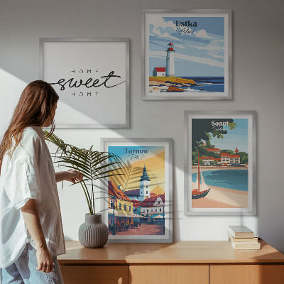 Wanddeko-set Polnische Städte Ustka Tarnów Sopot