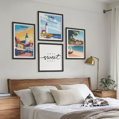 Wanddeko-set Polnische Städte Ustka Tarnów Sopot