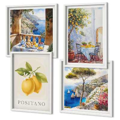 Wanddeko-set Ansichten der Zitronenarchitektur von Positano
