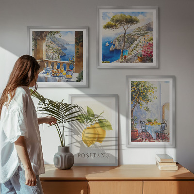 Wanddeko-set Ansichten der Zitronenarchitektur von Positano