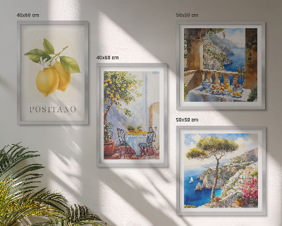 Wanddeko-set Ansichten der Zitronenarchitektur von Positano