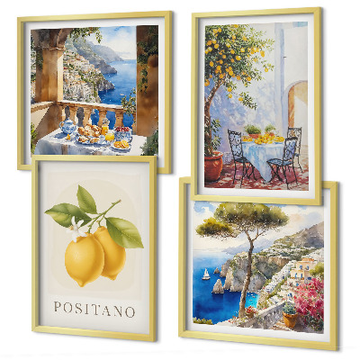 Wanddeko-set Ansichten der Zitronenarchitektur von Positano