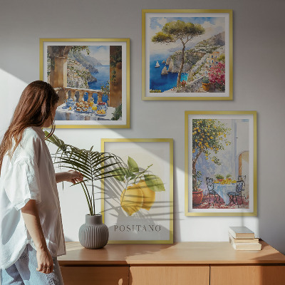 Wanddeko-set Ansichten der Zitronenarchitektur von Positano