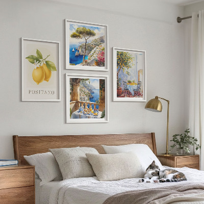 Wanddeko-set Ansichten der Zitronenarchitektur von Positano